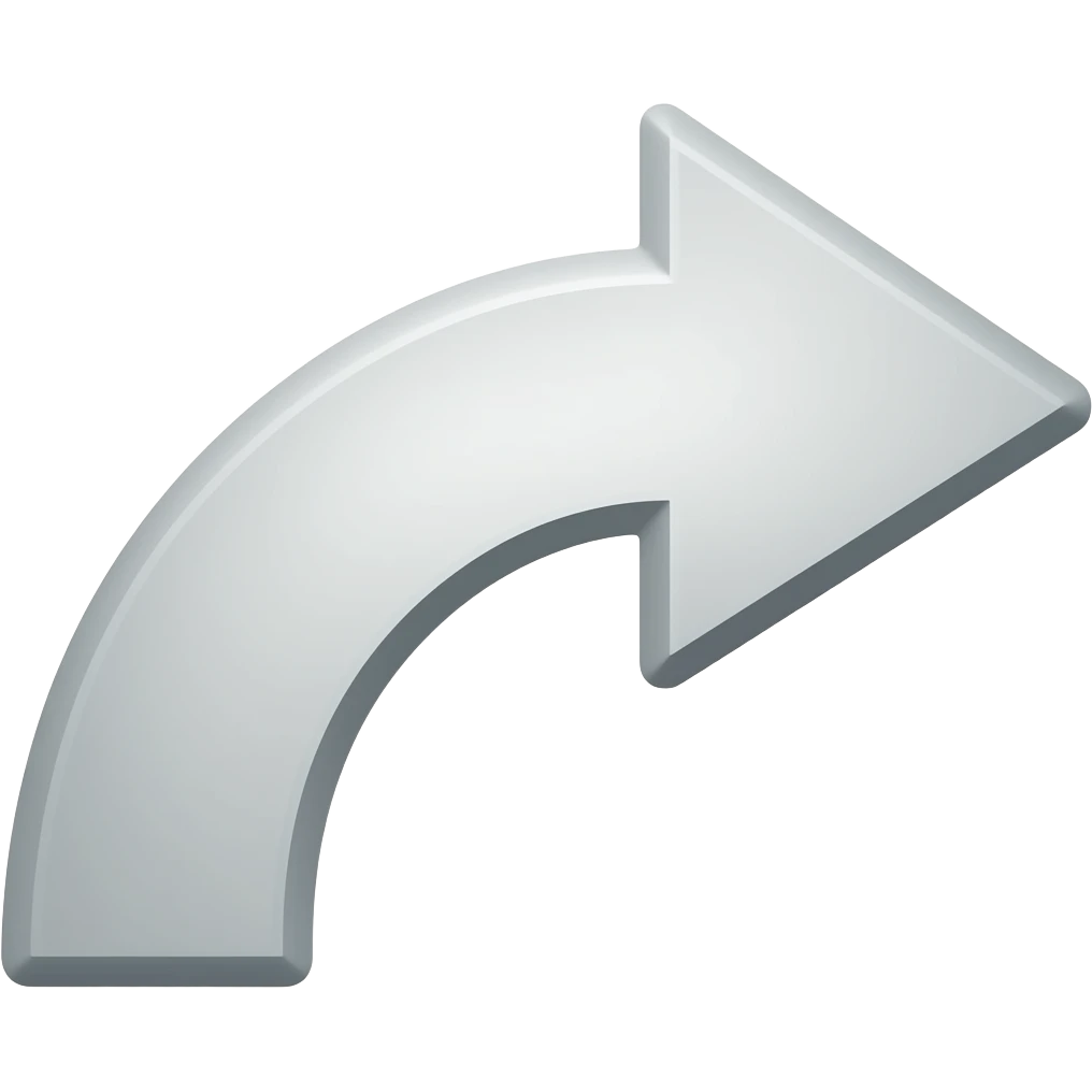 curved arrow pointing starting on the left and pointing right emoji