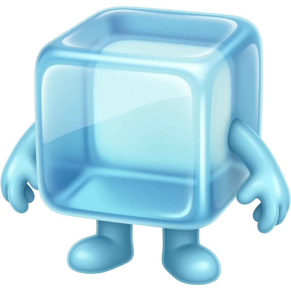 Ice cube with legs emoji