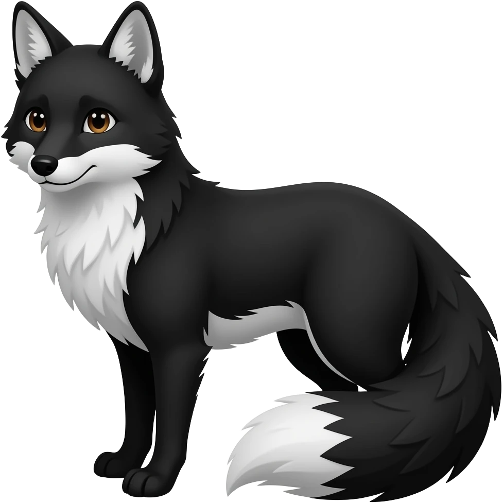 a black fox emoji