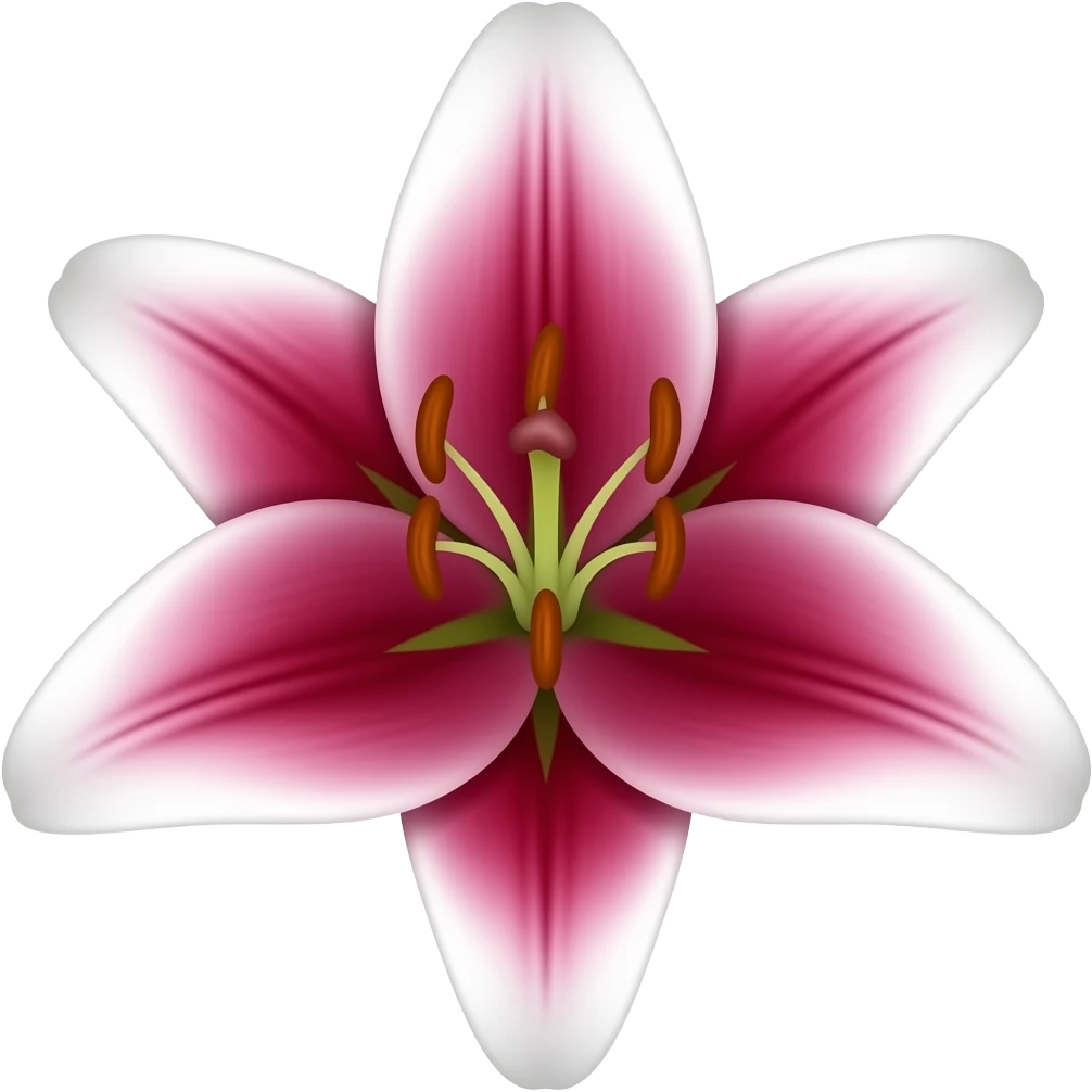 I want single maroon lily flower with white borders on the petals emoji to copy paste emoji