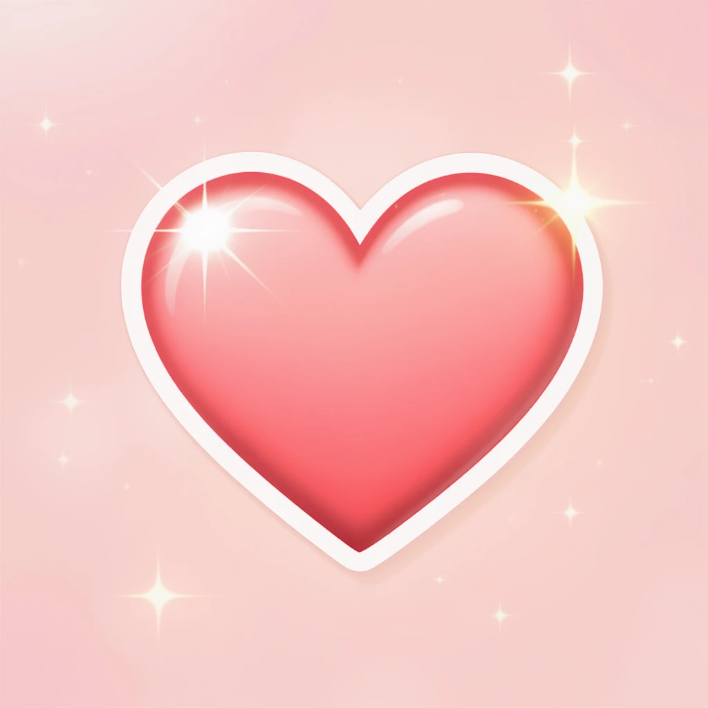heart emoji, cute and shiny, with a gradient effect, no background emoji