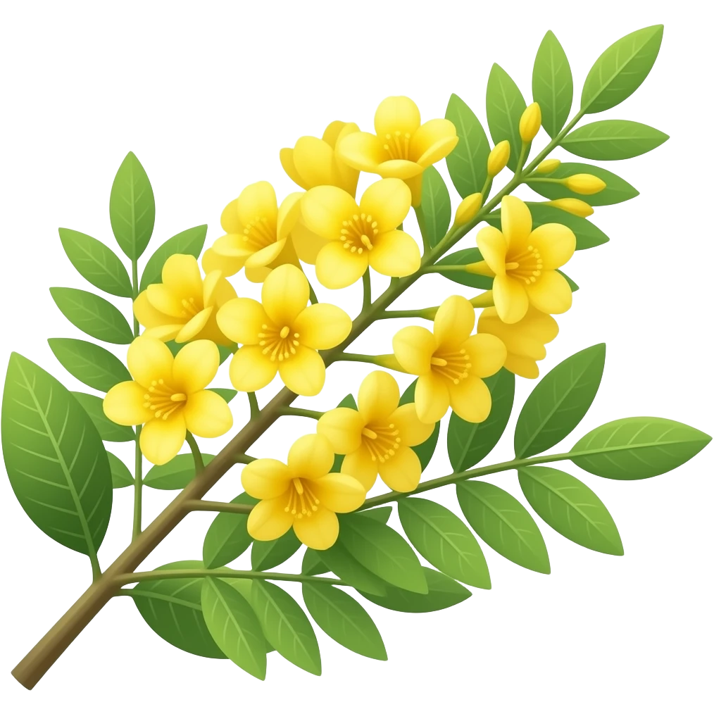 A branch of Yellow cassio fistula flower emoji