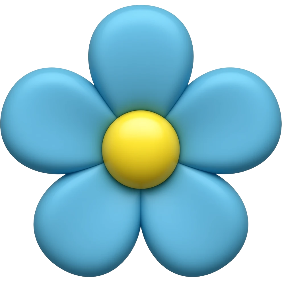 Prendedor de florzinha azul emoji
