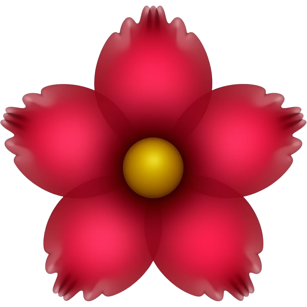 red flower ios emoji 3/4 view emoji