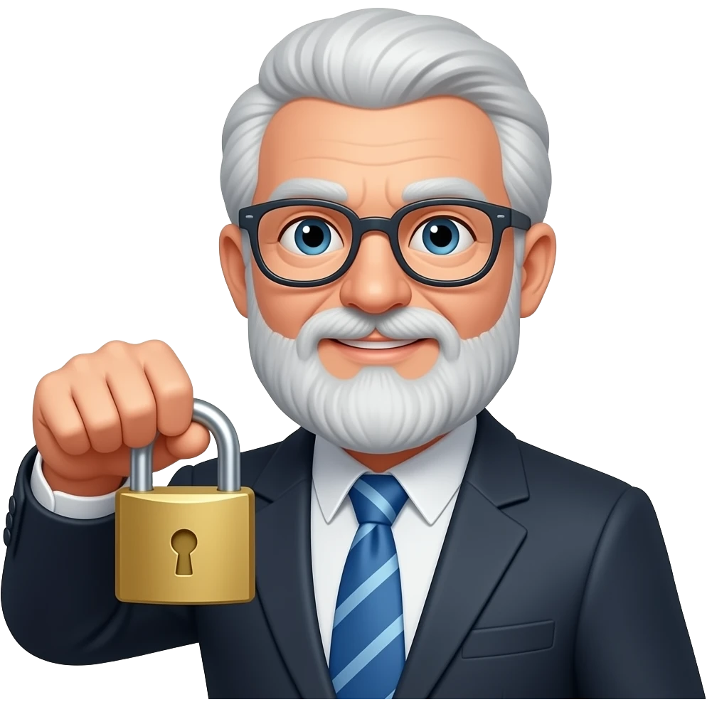 profesor con barba candado emoji