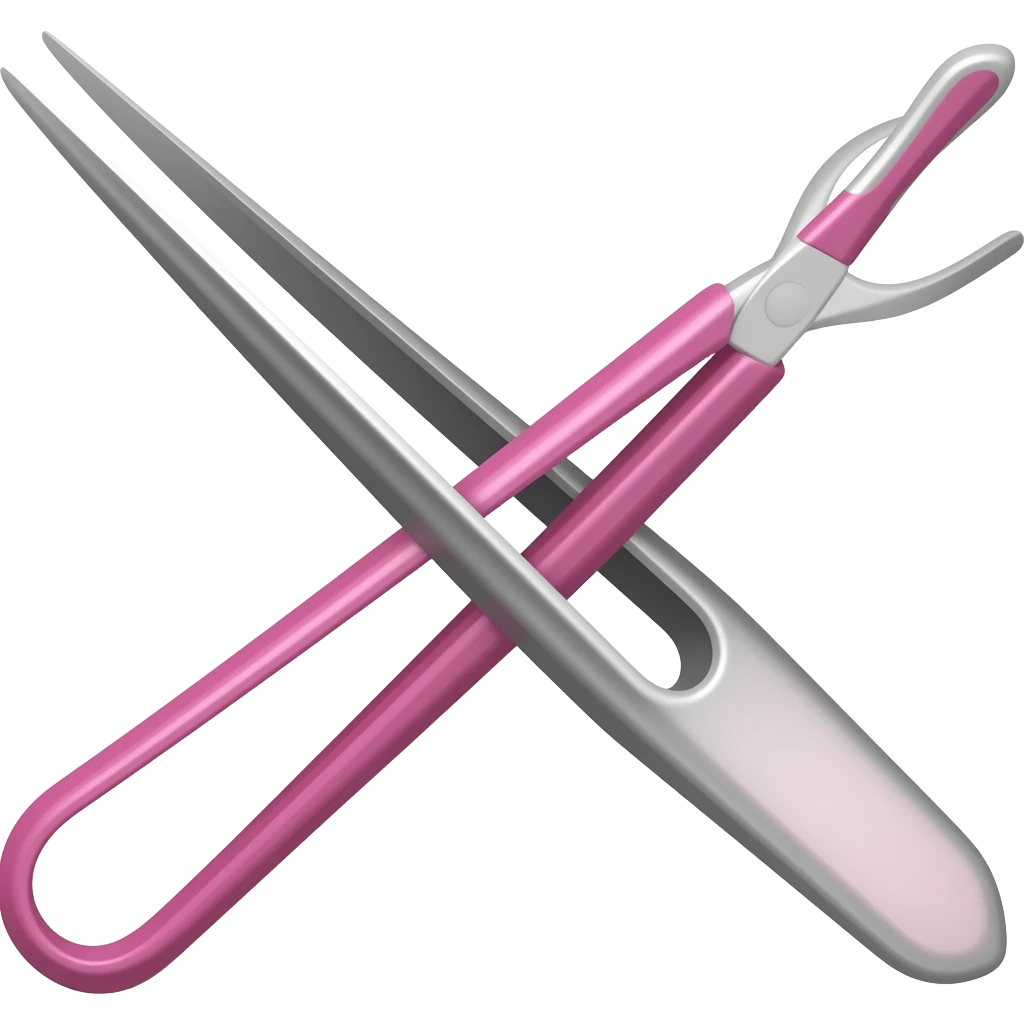 Pink tweezer emoji