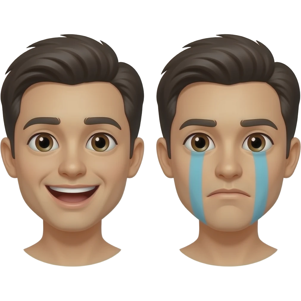 happy sad both in one face emoji