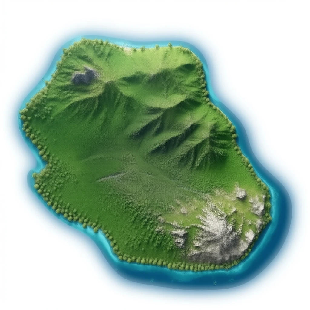 Île de la reunion vue satellite emoji