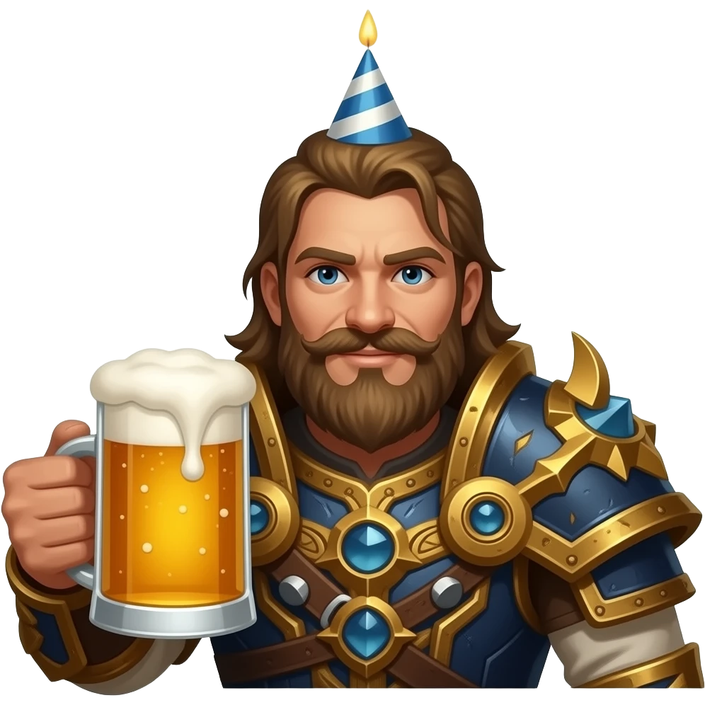 World of Warcraft,  birthday celebration with beer emoji