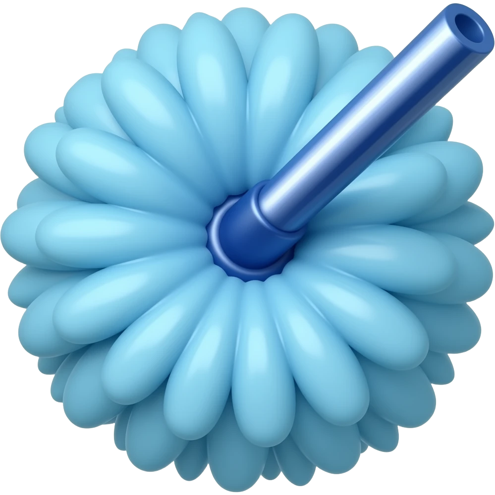 blue round mop emoji