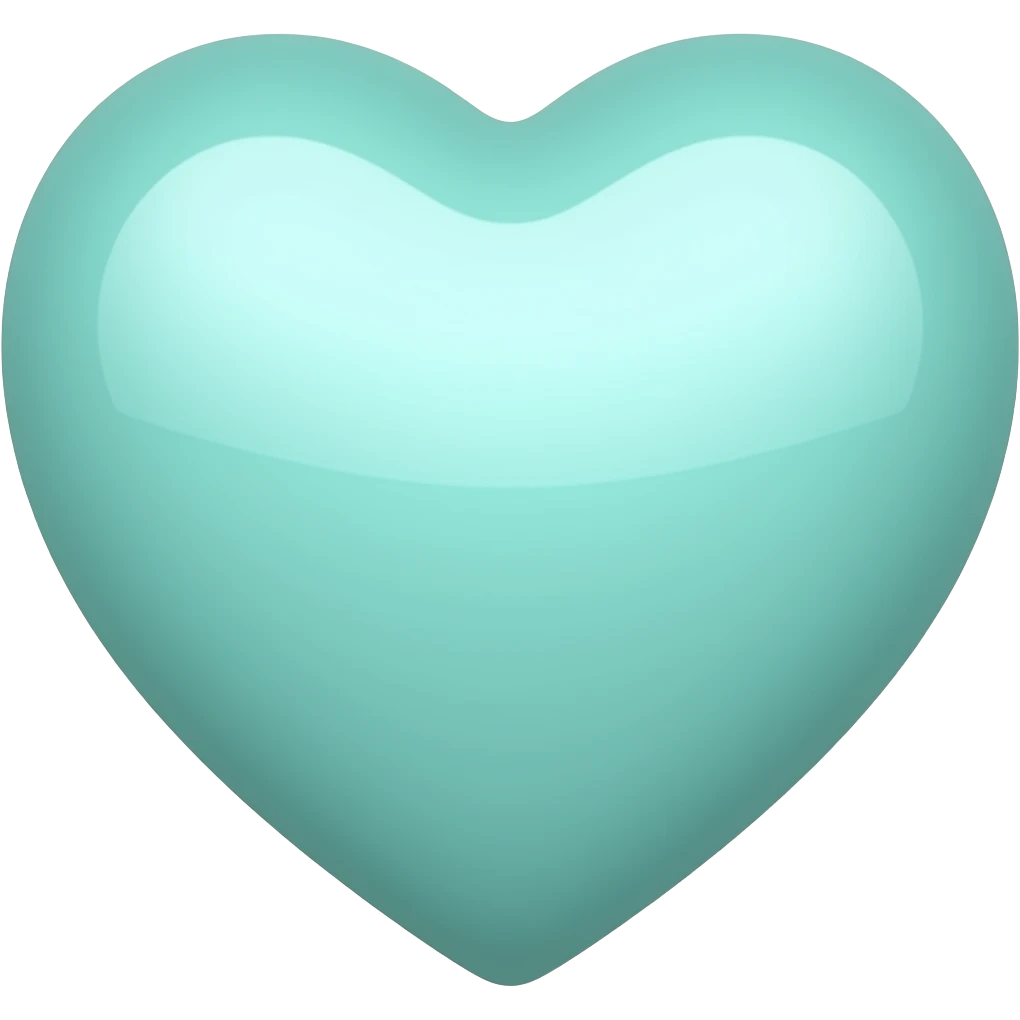Mint color heart emoji emoji