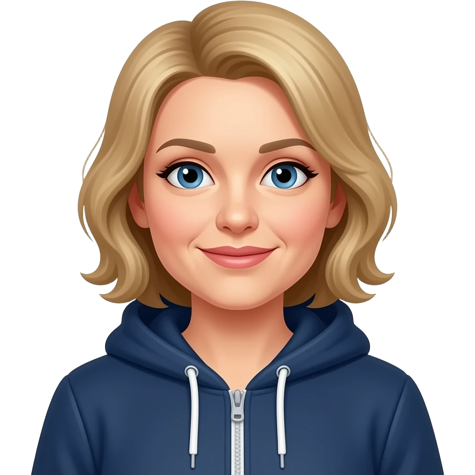 Russian IT Business woman in hoodie, 40+ emoji