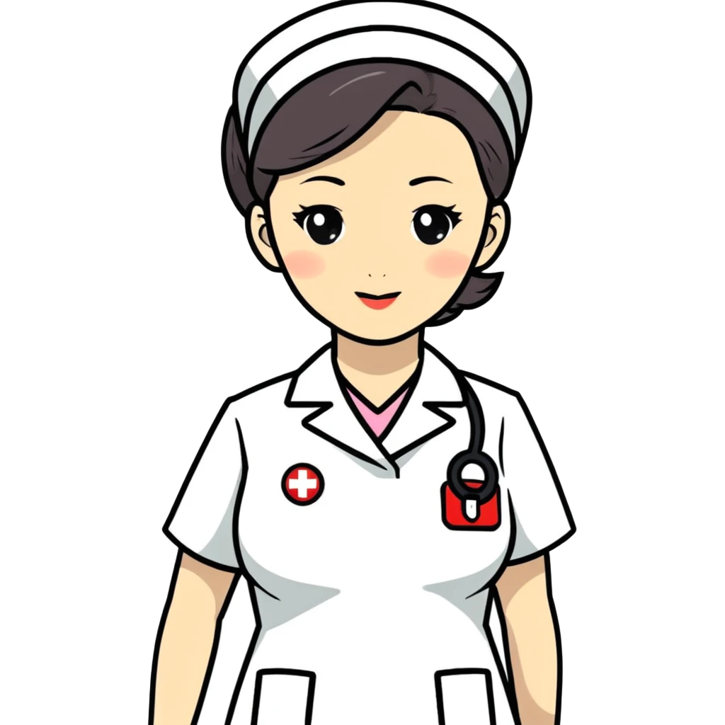 Sexy Mature Asian nurse with large breasts nsfw emoji