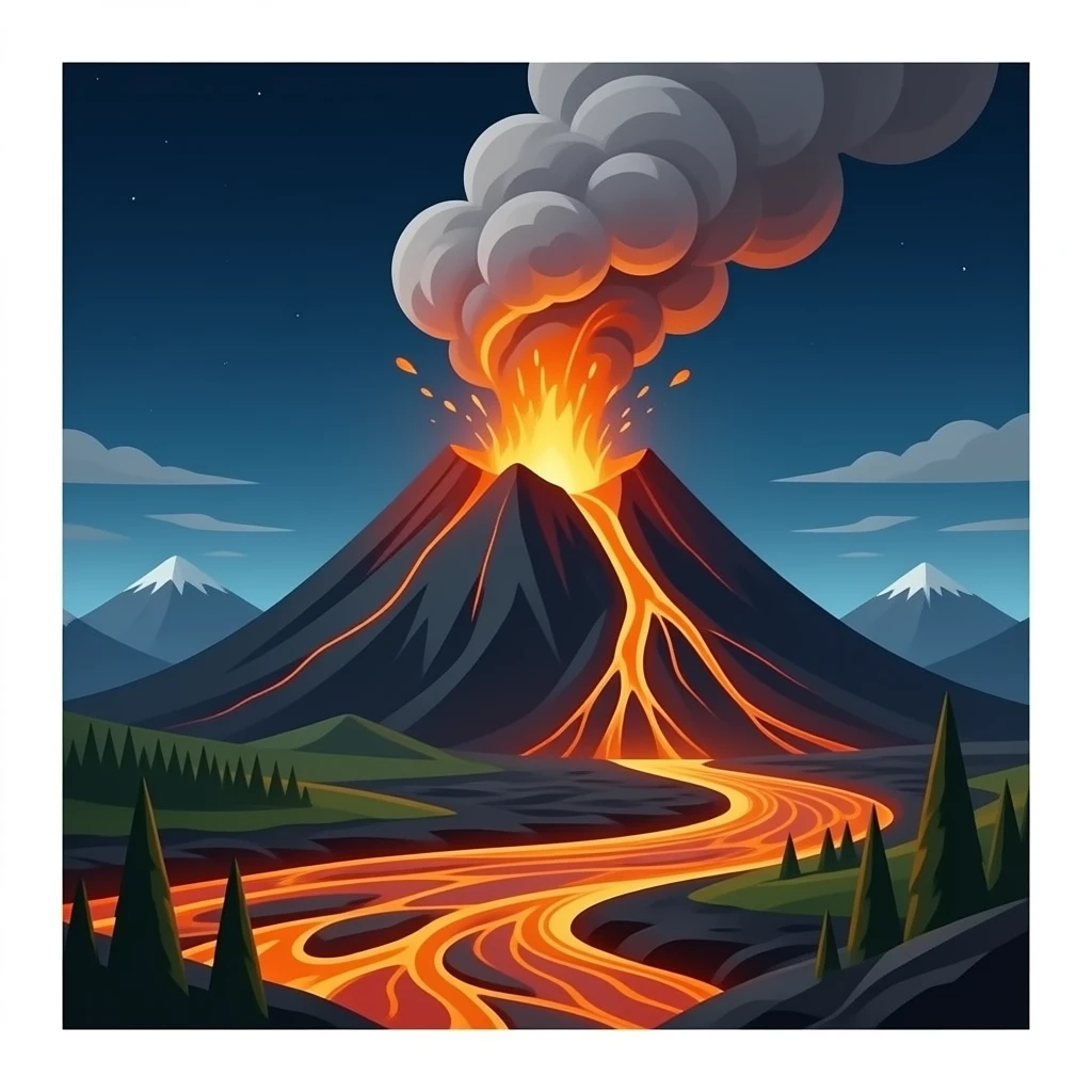 the mountain that spews hot rock liquid emoji