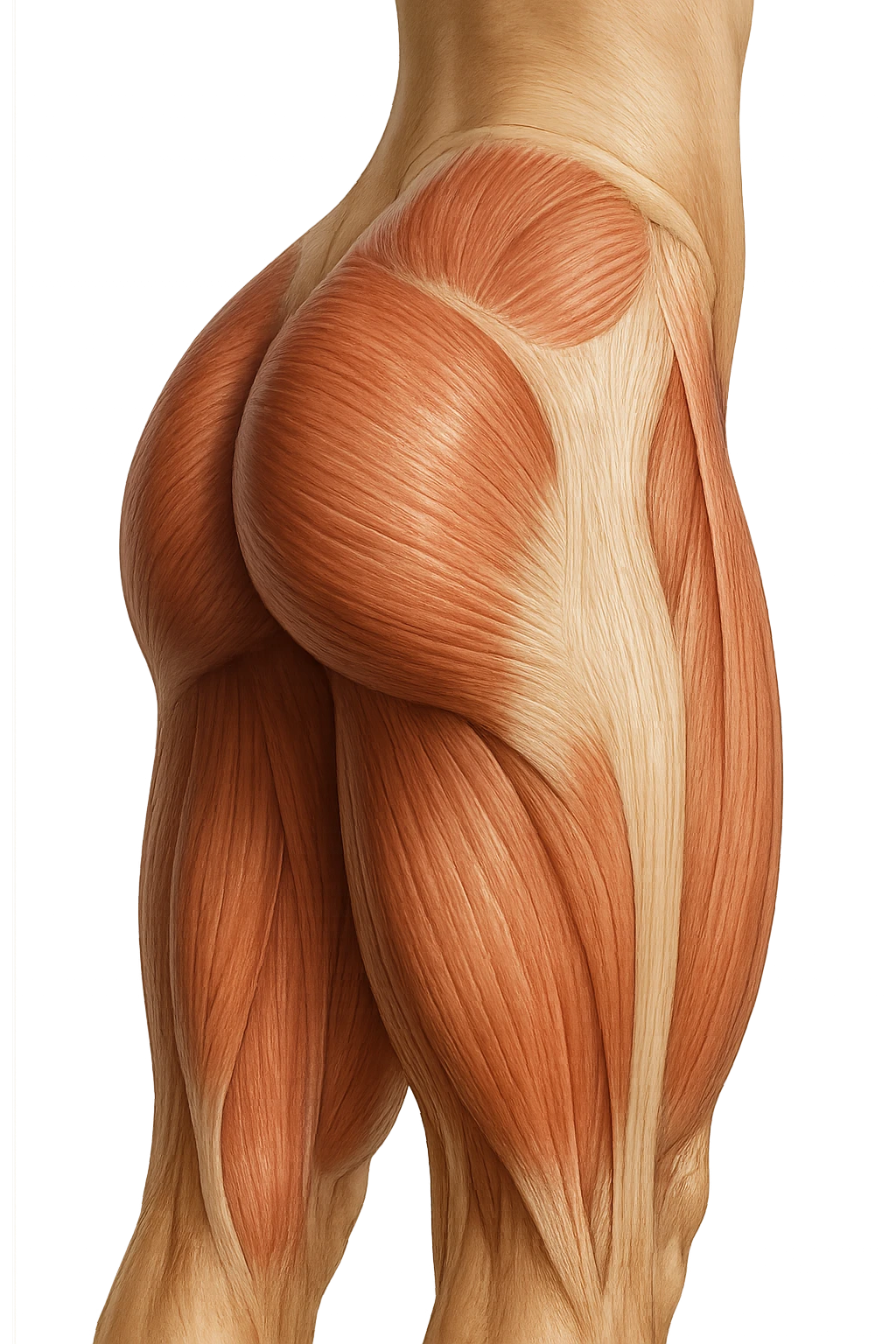 MUSCOLI DEL GLUTEO DI UN CORPO UMANO ANATOMICO REALISTICO, iperrealistico 4k emoji