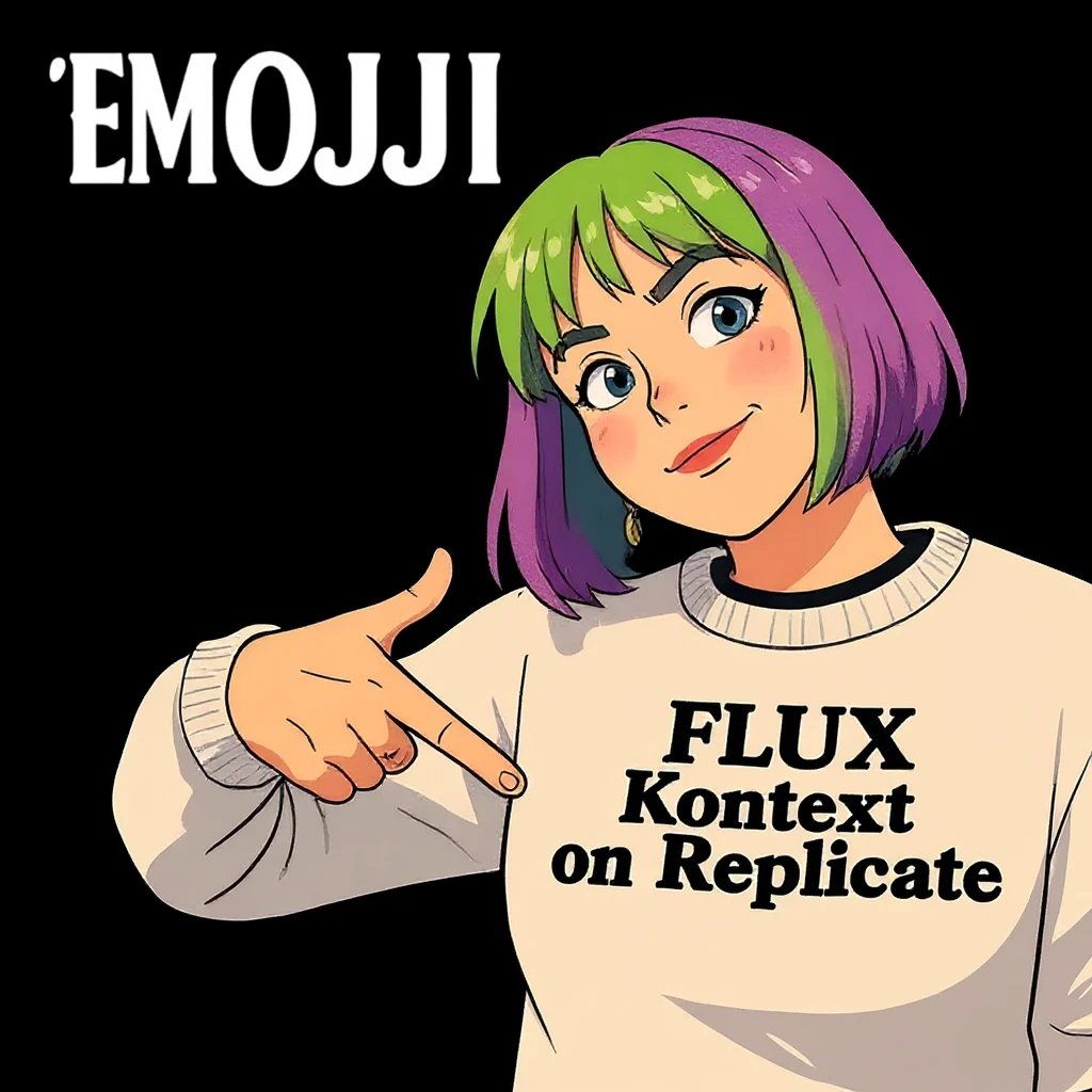 replace replicate to "emojis" and make the background black  emoji