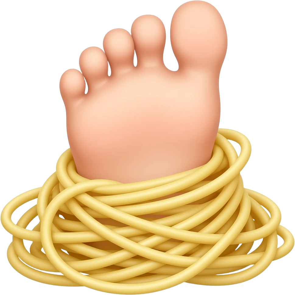 Foot in spaghetti emoji