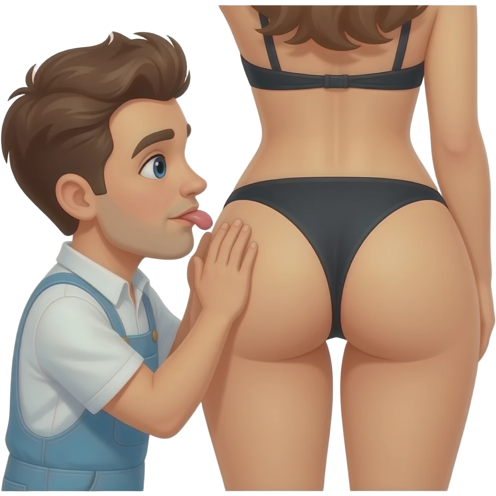 Man licking woman ass emoji