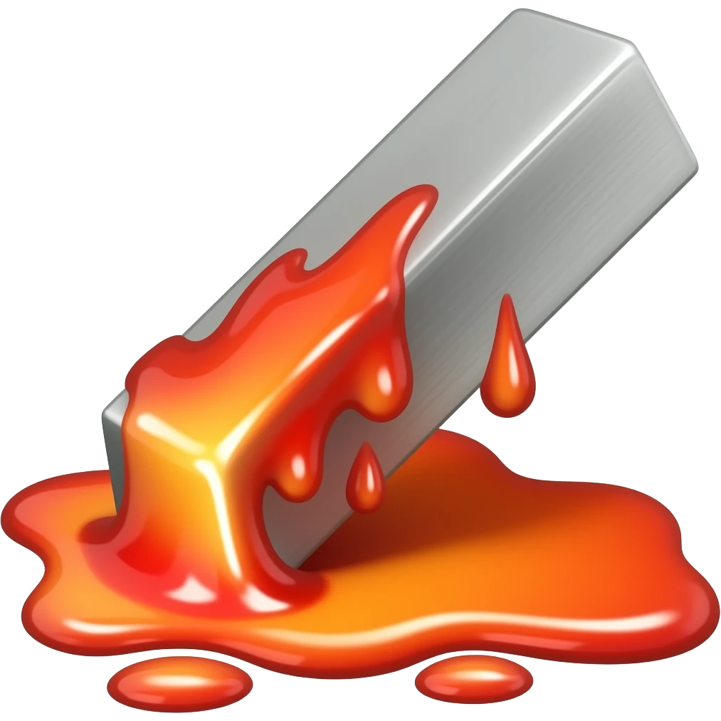 Simple red hot melting meta bar and rod emoji