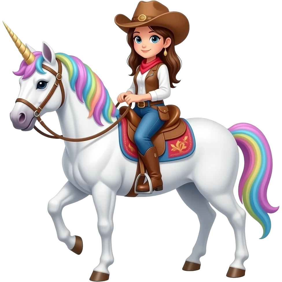 cowgirl on unicorn emoji