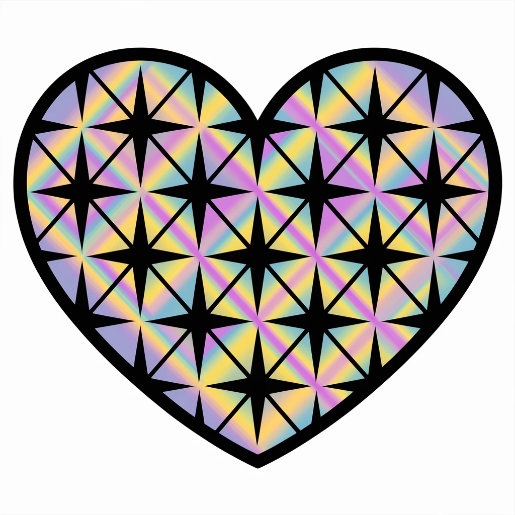 heart with a holographic star pattern emoji
