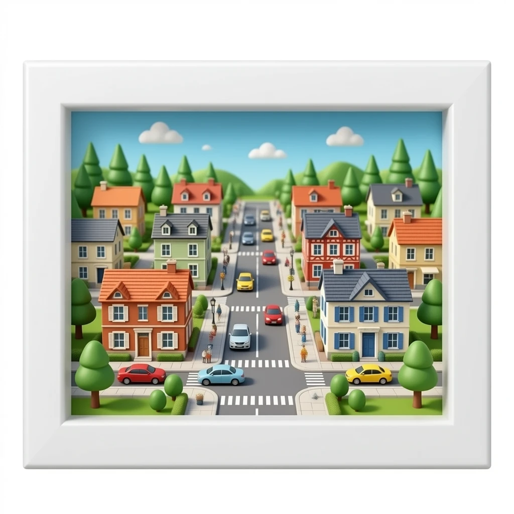 A mini toy town emoji