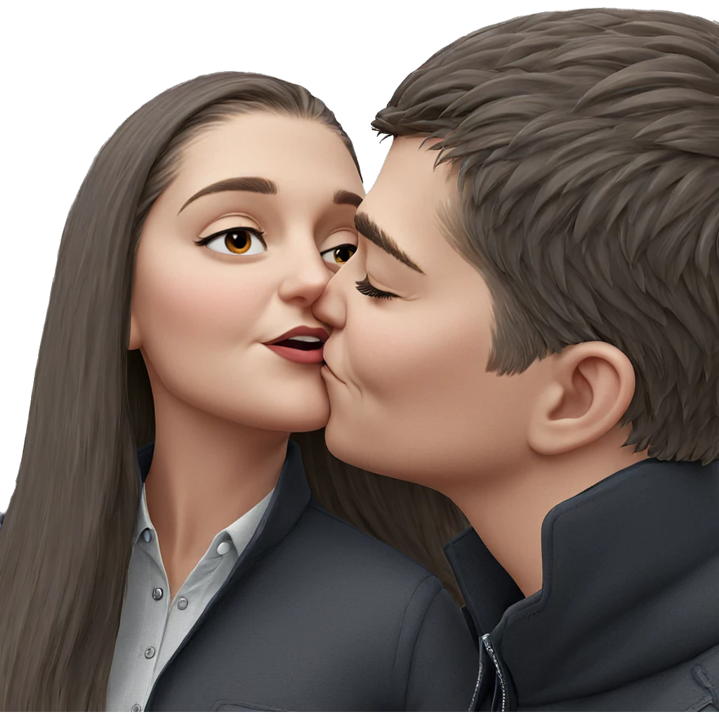 romantic kiss in the park emoji