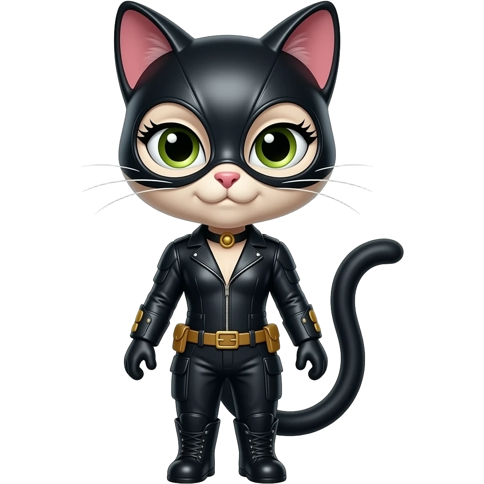 A cat that looks like Cat woman with long lashes emoji