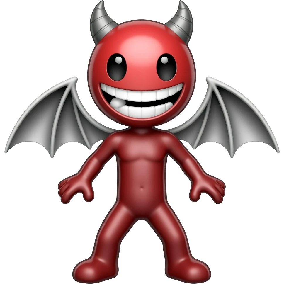 demon laugh stick figure full body no face emoji