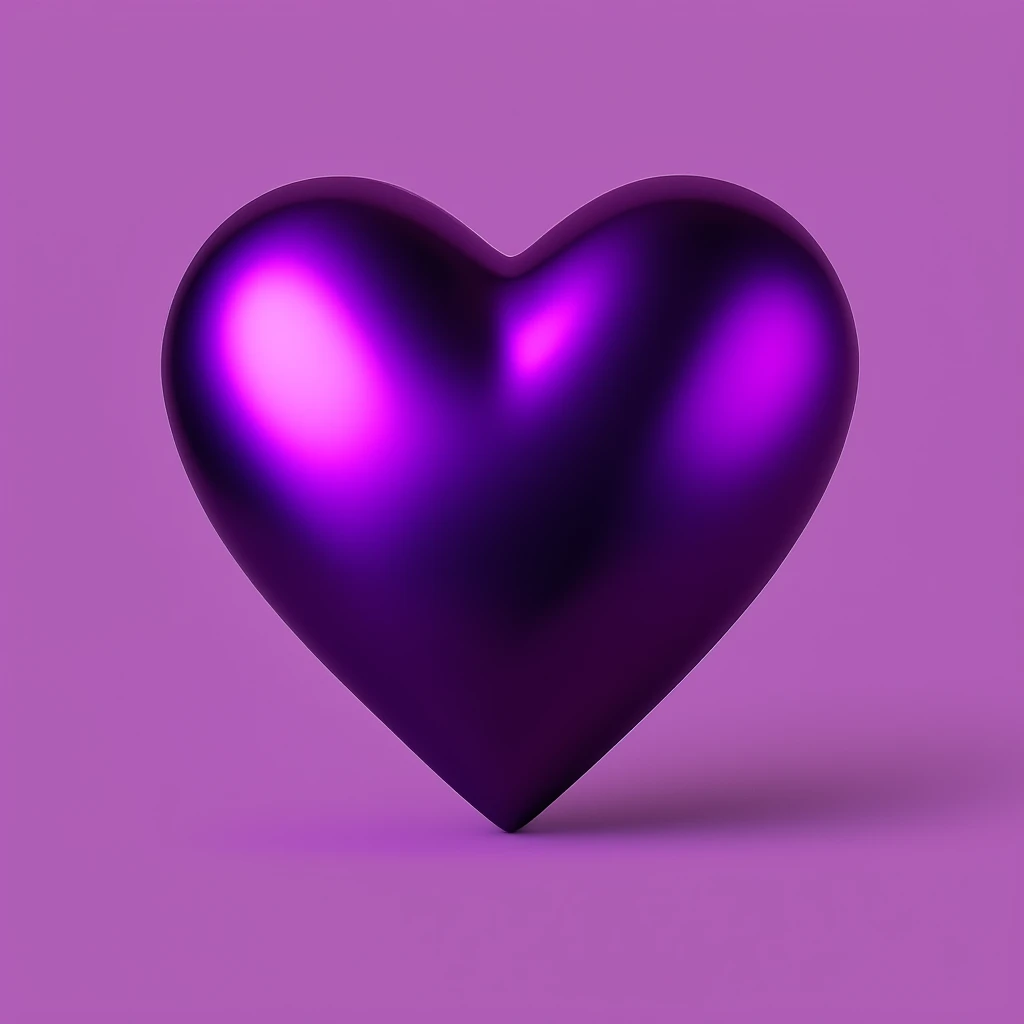 heart with a metallic purple finish emoji