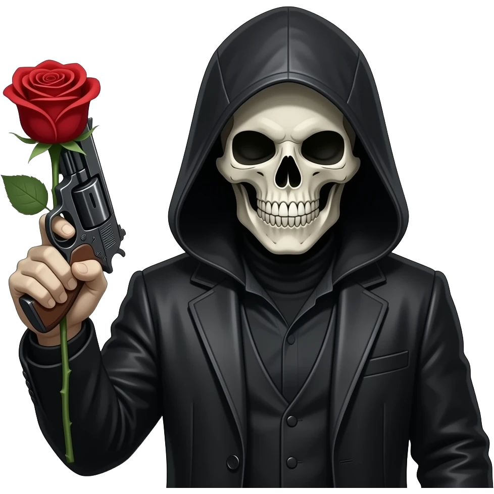 Rose gun skull dark stalker emoji