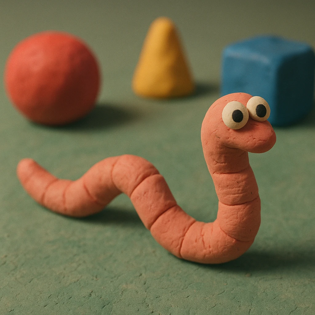 worm in claymation style emoji