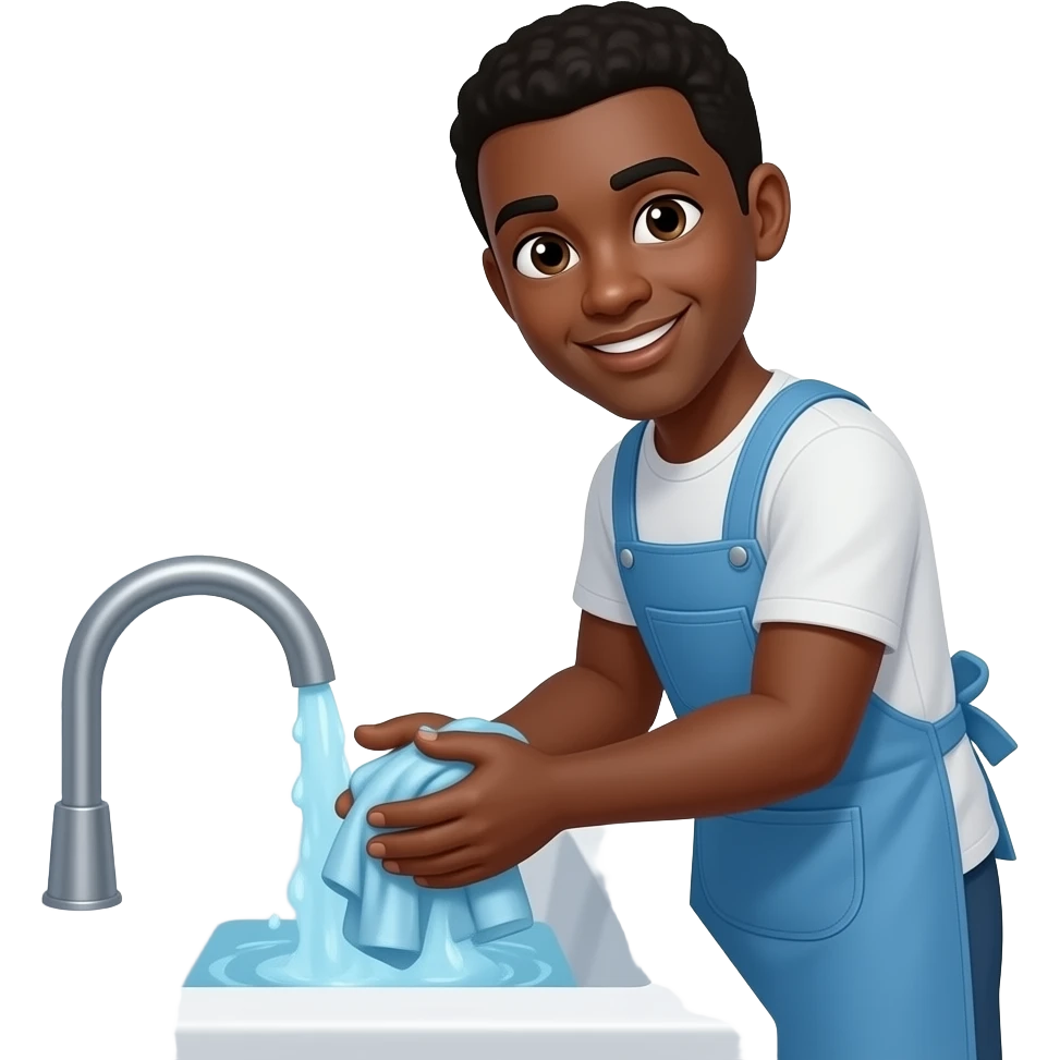 Black guy doing laundry emoji