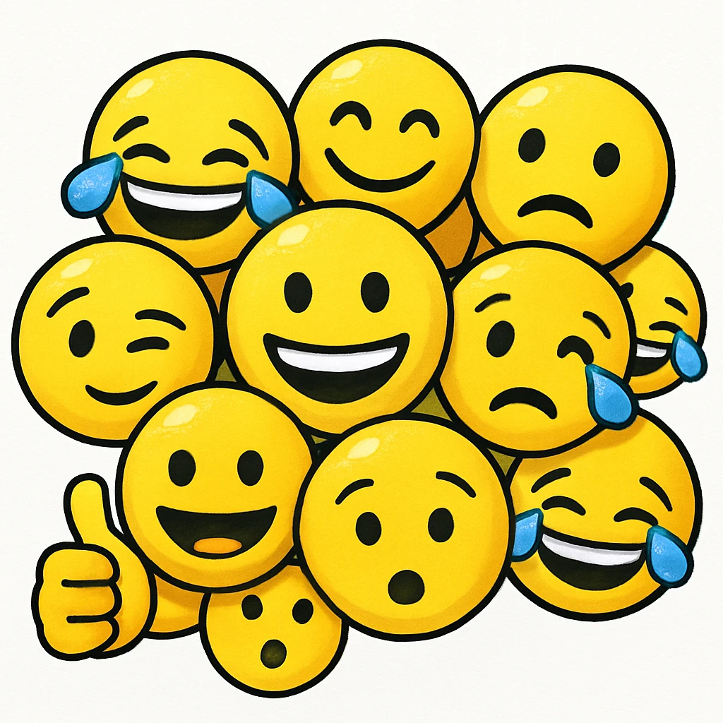 yellow emojis in one pic emoji