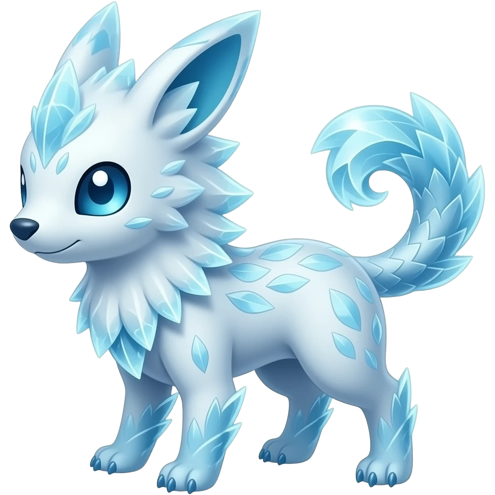 elemental icy floral ethereal glacial Axew-Rufflet-Brionne-Pokémon-Fakémon-hybrid-creature emoji