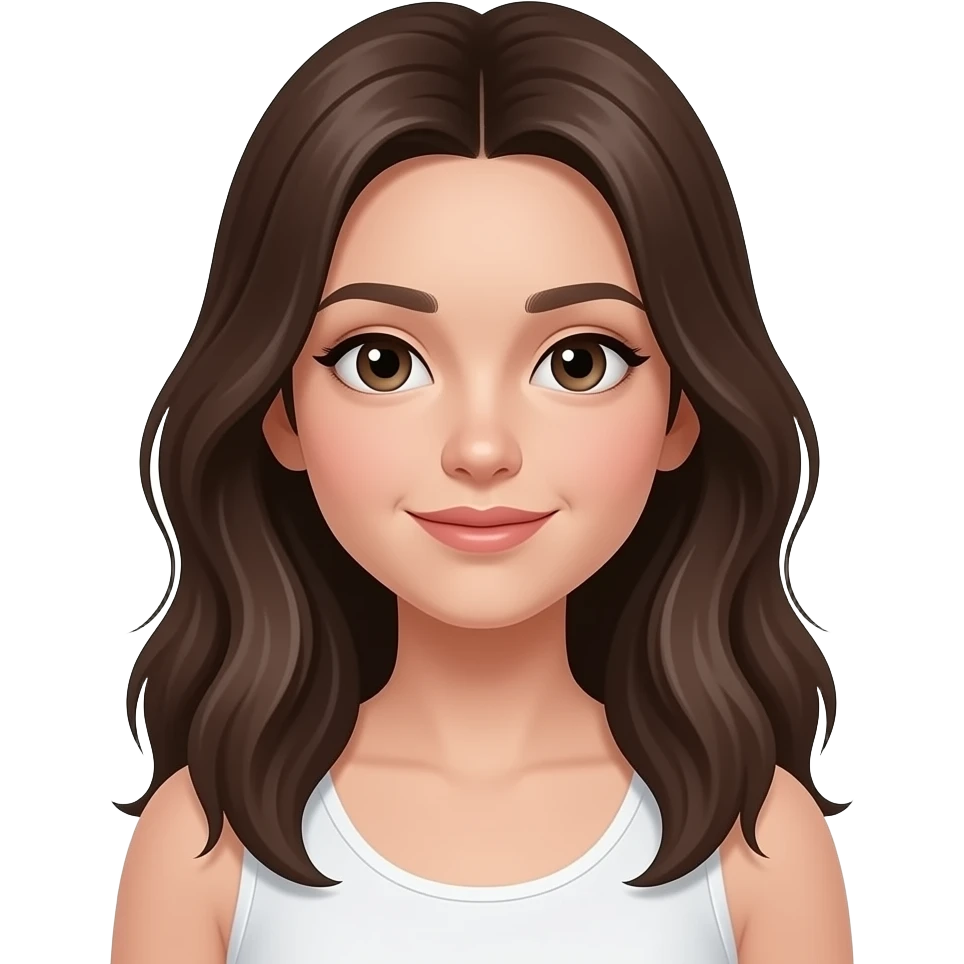 Ascethic, una chica de piel blanca, y pelo cafe oscuro emoji