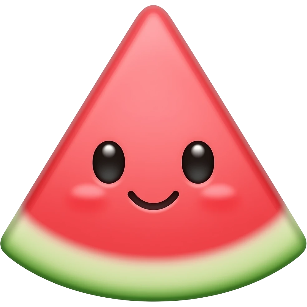 Kawii cute watermelon slice smiling emoji