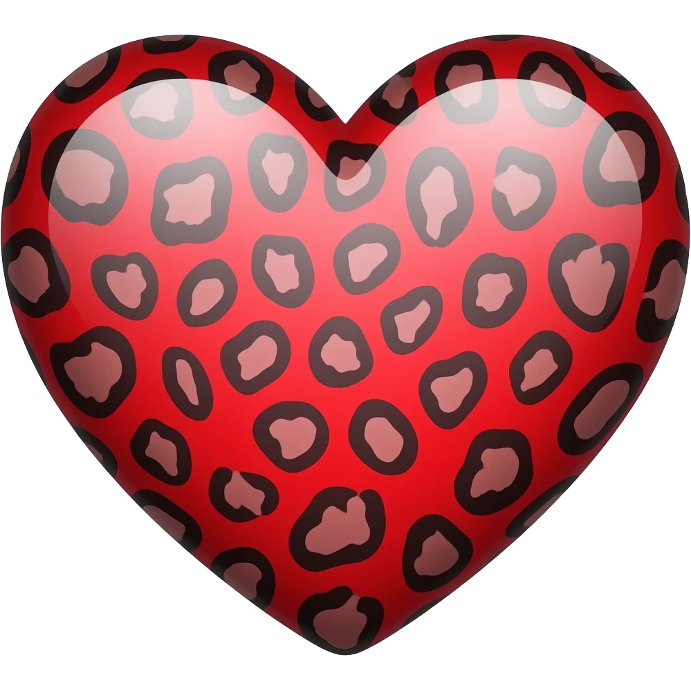 RED cheetah print heart emoji