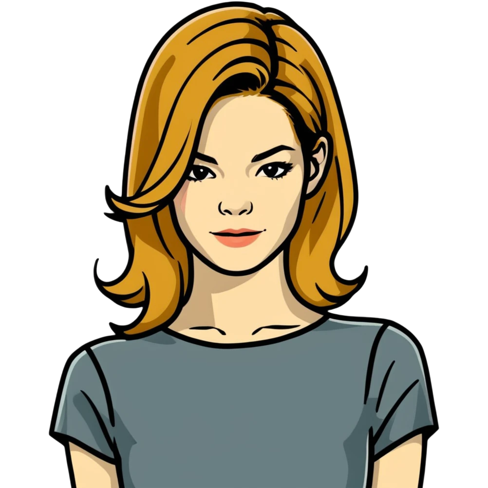 Michelle Monaghan with honey blonde hair on Christmas holiday emoji