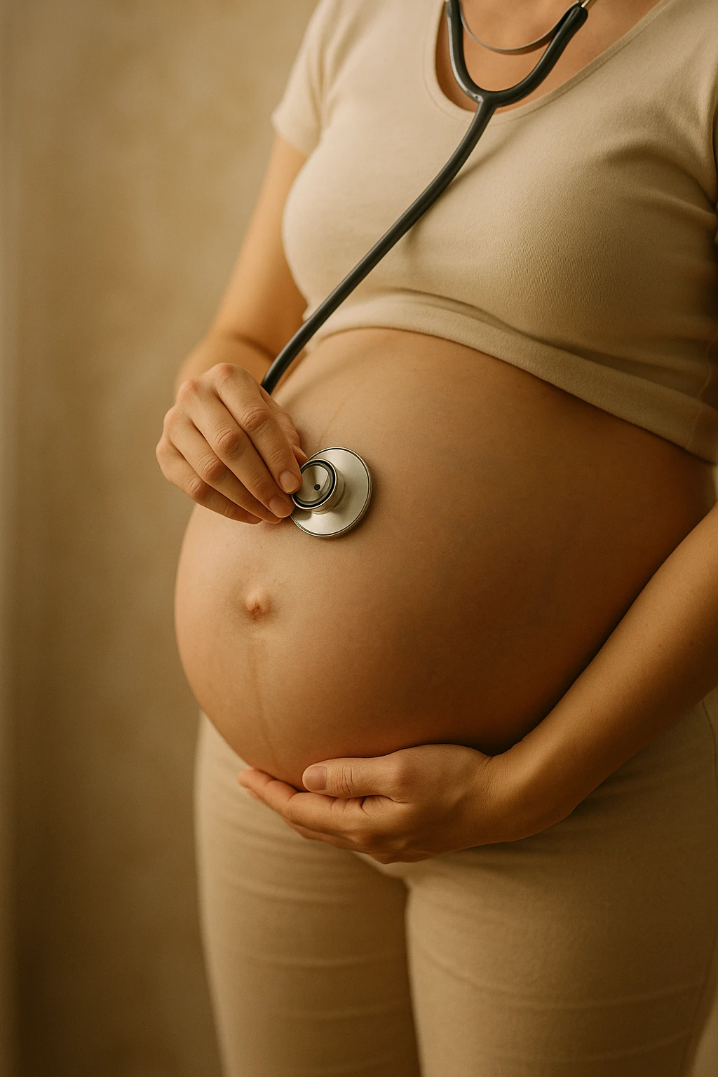 A pregnant belly with a stethoscope emoji