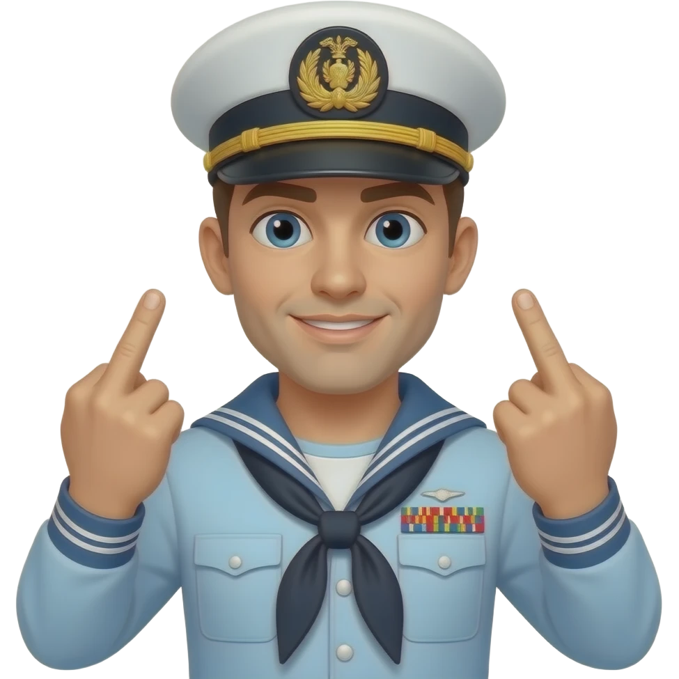 Marine giving 2 middle fingers emoji