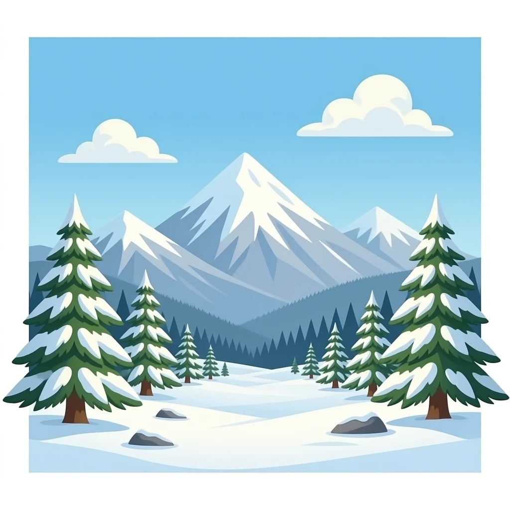 CREA UNA MONTAÑA NEVADA PERO EN PNG emoji