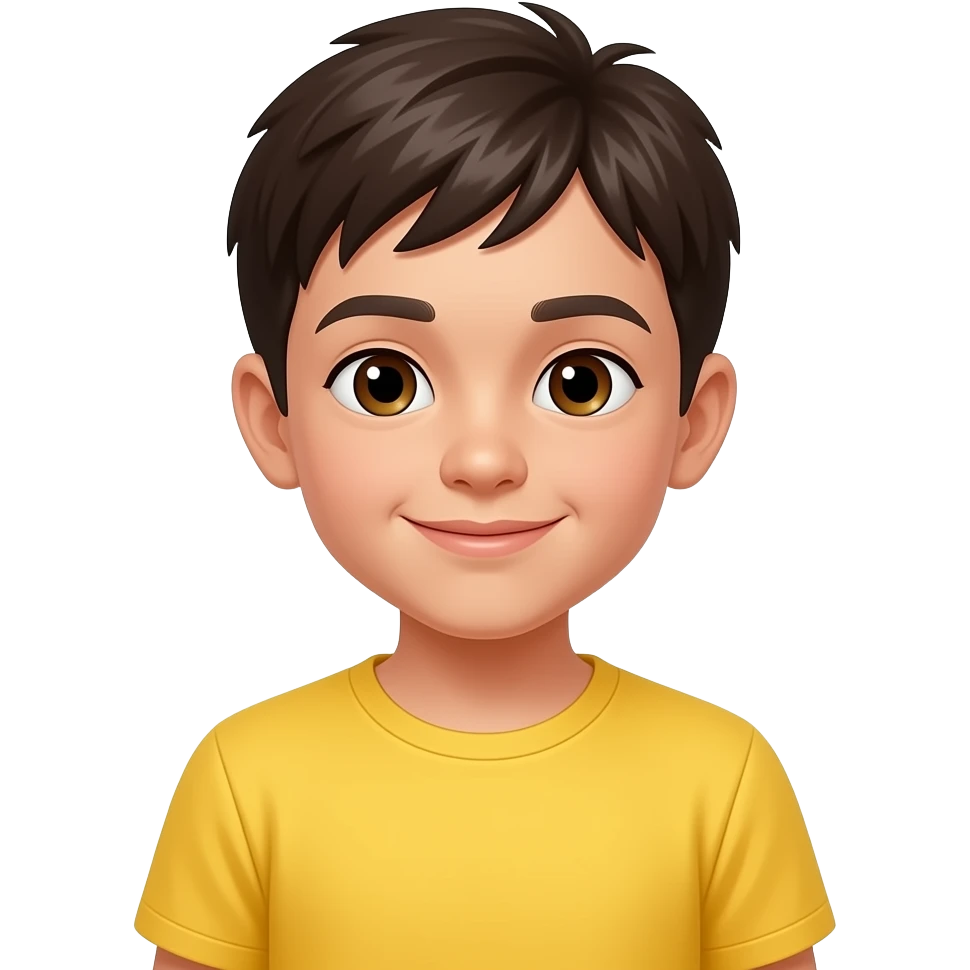 a child wearing a yellow shirt emoji