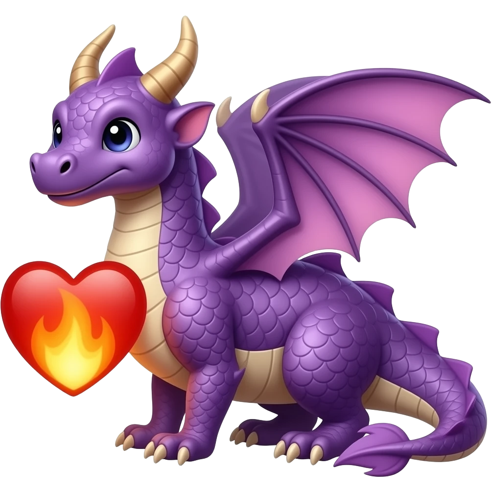 purple dragon fire heart emoji