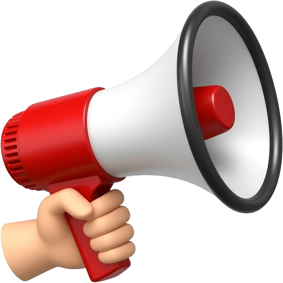 Handly Loudspeaker red and white emoji