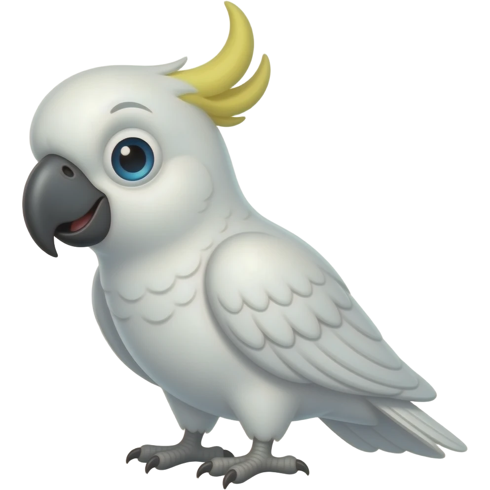 White Cacadu that winks emoji