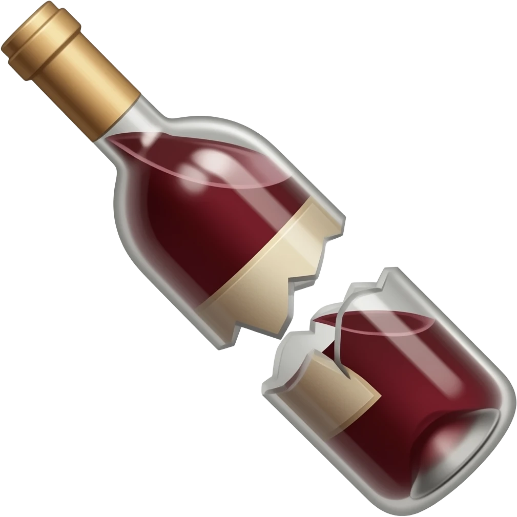 broken wine bottle emoji