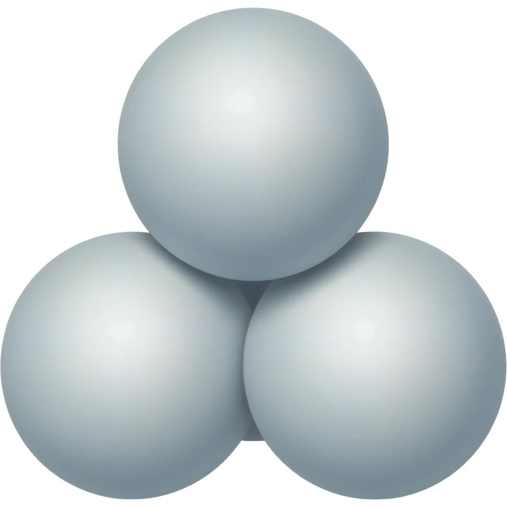 snowball pile of 3 with little barely grey and is white shine, 2 next to eachother 1 on top. emoji