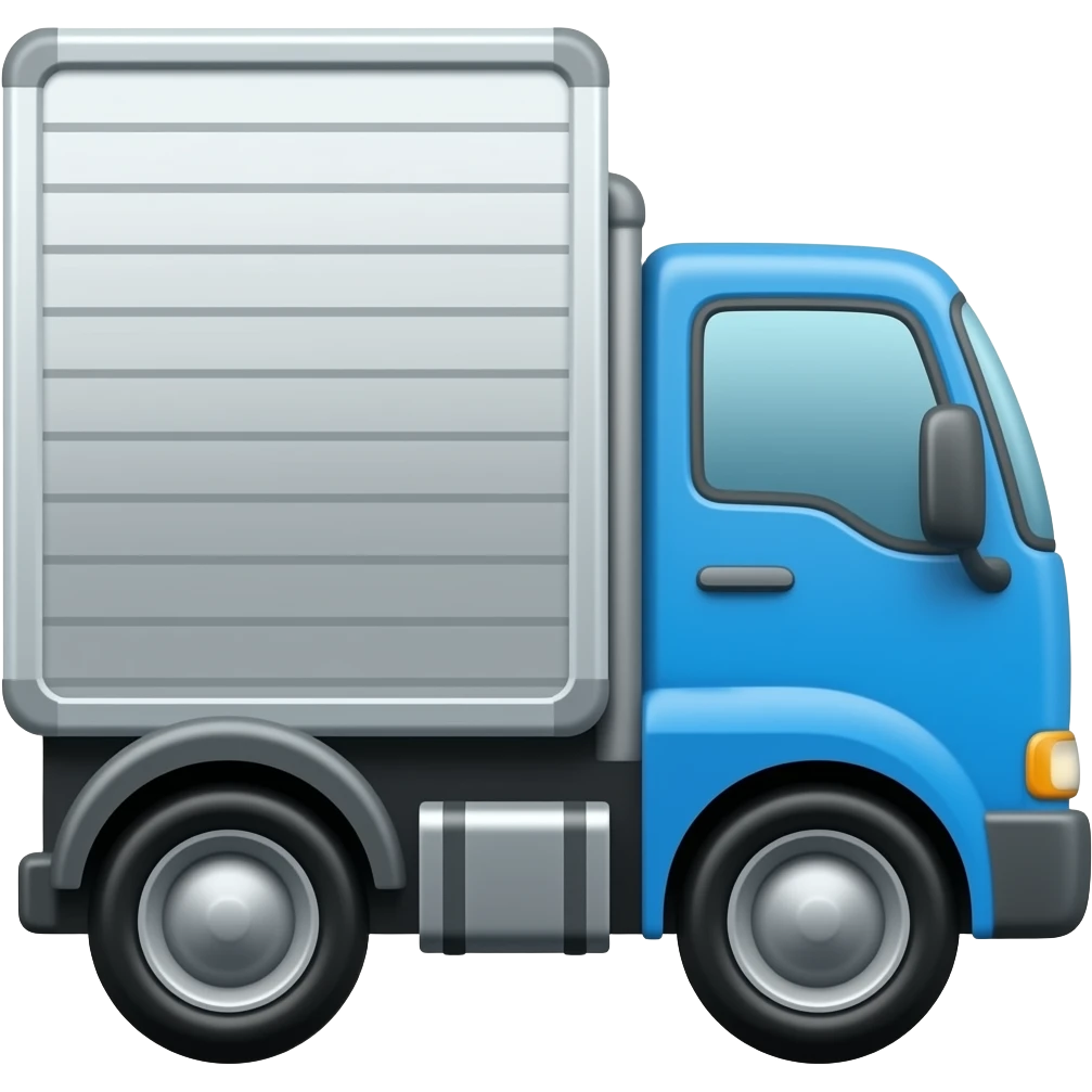 create emoji of ai truck. minimalistic design, blue color goes to right, 2d emoji