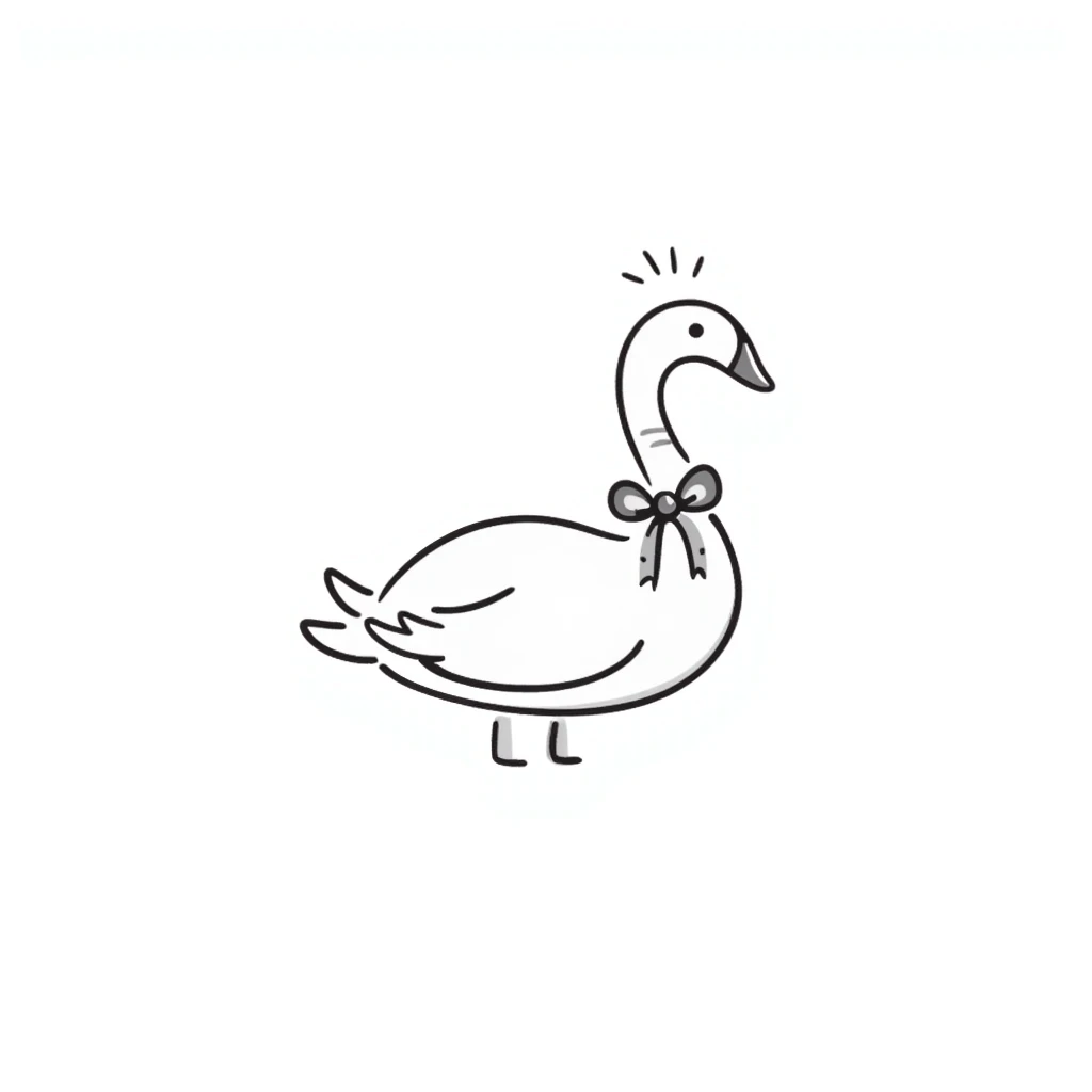 coquette swan with a ribbon emoji